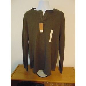 Men's Clothing 3 Button Sweater Shirt SONOMA NWT Long Sleeve XL Dark Mink Color